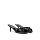 Black Leather Di Pitone Sandal