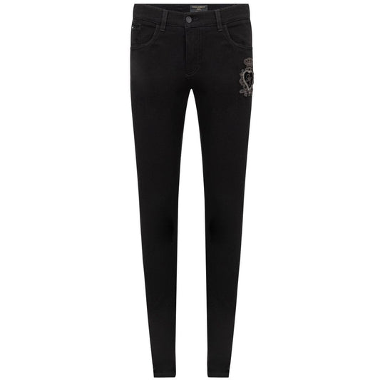 Black Cotton Jeans & Pant