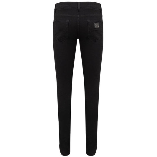 Black Cotton Jeans & Pant