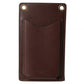 Brown Calf Leather Zip Logo Shoulder Neck Strap Wallet