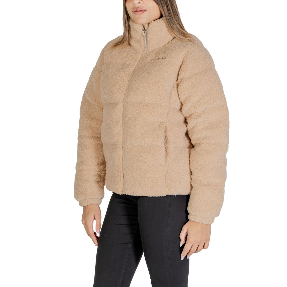 Beige Nylon Jackets & Coat