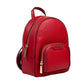 Jaycee Mini XS Leather Zip Pocket Backpack Red