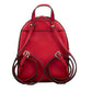 Jaycee Mini XS Leather Zip Pocket Backpack Red