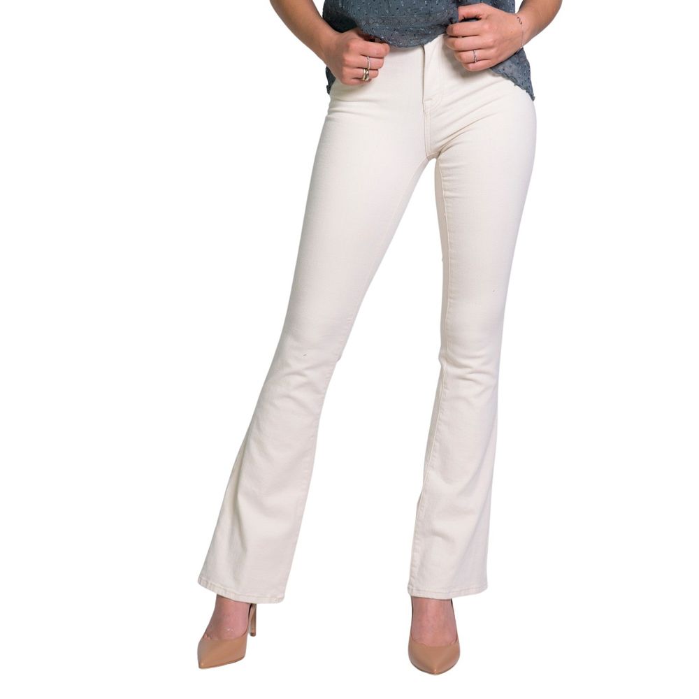 Cream Cotton Jeans & Pant