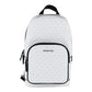 Cooper Medium White Signature PVC Sling Backpack