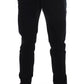 Black Gray Wool Casual Trousers Stripe Pants