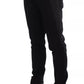 Black Gray Wool Casual Trousers Stripe Pants