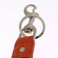 Silver Brown Raffia Leather Clasp Finder Chain Keyring