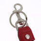 Silver Brown Raffia Leather Clasp Finder Chain Keyring