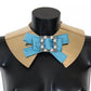 Gold Bow Crystal Embellished Runway Collar Necklace