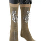 Gold Stretch Floral Clear Crystal Stocking Socks