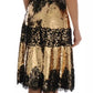 Gold Strapless Sequin Embellished Lace Dress