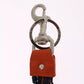 Red Yellow Raffia Leather Clasp Finder Keyring Keychain