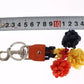 Red Yellow Raffia Leather Clasp Finder Keyring Keychain