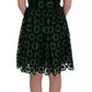 Green Floral Ricamo A-Line Shift Dress