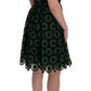 Green Floral Ricamo A-Line Shift Dress