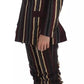 Multicolor Striped Runway 3 Piece Slim Fit Vest Suit