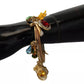 Multicolor Crystal Gold Tone Brass Bangle Bracelet