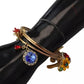 Multicolor Crystal Gold Tone Brass Bangle Bracelet