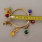 Multicolor Crystal Gold Tone Brass Bangle Bracelet