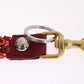 Multicolor Raffia Leather Clasp Finder Chain Keyring