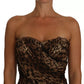 Brown Leopard Silk Chiffon Ruched Mermaid Maxi Dress