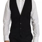 Black Wool Logo Waistcoat Vest