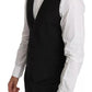 Black Wool Logo Waistcoat Vest