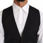 Black Wool Logo Waistcoat Vest