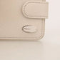 White Dauphine Leather Condom Case Holder Pocket Wallet