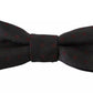 Gray Dotted Silk Adjustable Neck Bow Tie