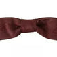 Bordeaux Silk Floral Faille Adjustable Bow Tie