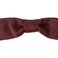 Bordeaux Silk Floral Faille Adjustable Bow Tie