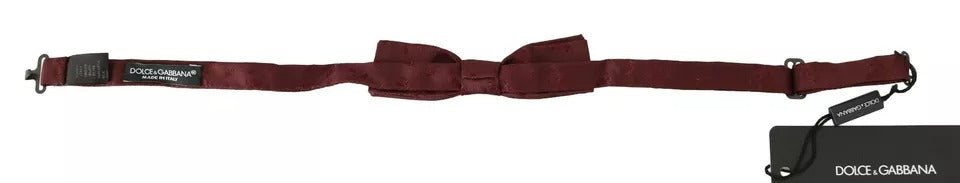 Bordeaux Silk Floral Faille Adjustable Bow Tie