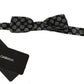 Black Silk Circles Men Necktie Bow Tie