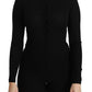 Black Virgin Wool Long Sleeve Top Blouse Top