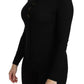 Black Virgin Wool Long Sleeve Top Blouse Top