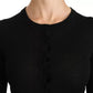 Black Virgin Wool Long Sleeve Top Blouse Top