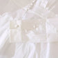 Black White Decorative Buttons Tops Shirt Blouse