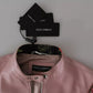 Pink Leather Sleeveless Vest Jacket Blouse