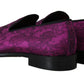 Elegant Silk-Wool Blend Loafers in Purple