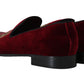 Bordeaux Velvet Sequined Men's Loafers