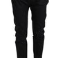 Elegant Black Formal Wool-Blend Trousers