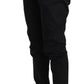 Elegant Black Formal Wool-Blend Trousers