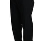 Elegant Black Formal Wool Blend Trousers