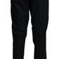 Elegant Black Formal Wool Blend Trousers