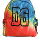 Multicolor Tie Dye Nylon Logo Print Kids Backpack Bag