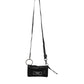 Black Fabric Logo Two Way Clutch Crossbody Bag