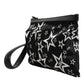 Black White Stars Pattern Clutch Pouch Bag