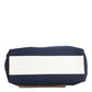 White Navy Striped Canvas Top Handle Tote Bag